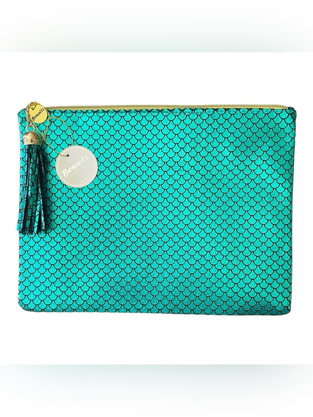 Bewaltz Mermaid Accessories Bag Lg  Inner Pocket Zip Metallic Make Up Cosmetic